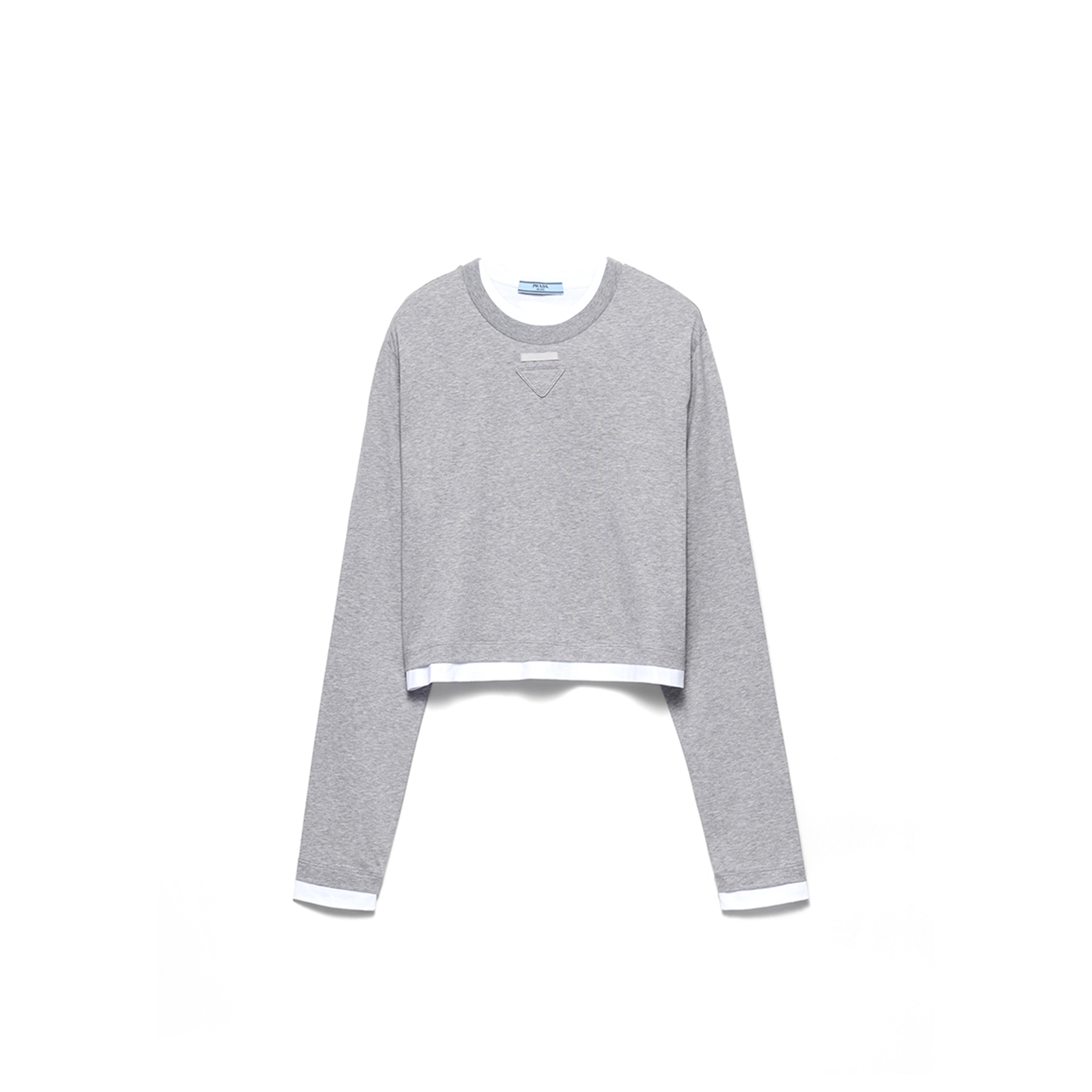 PRADA LONG-SLEEVED COTTON JERSEY T-SHIRT 34668